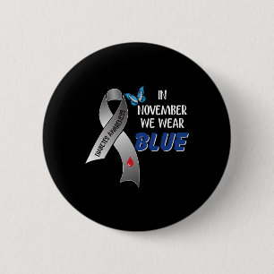 I november Bära vi Blue Diabetes Awareness Ribbon Knapp