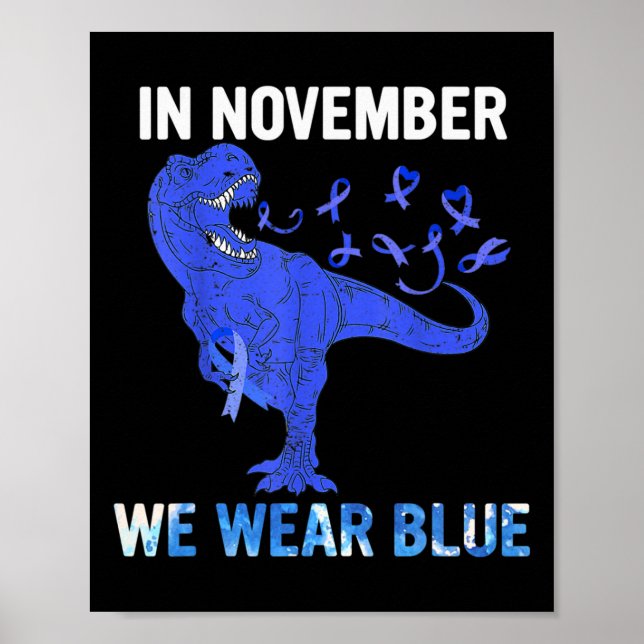 I november Bära vi Blue Diabetes Awareness Toddle Poster (Framsidan)