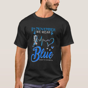 I november Bära vi Blue Heartslag Diabetes Awaren T Shirt
