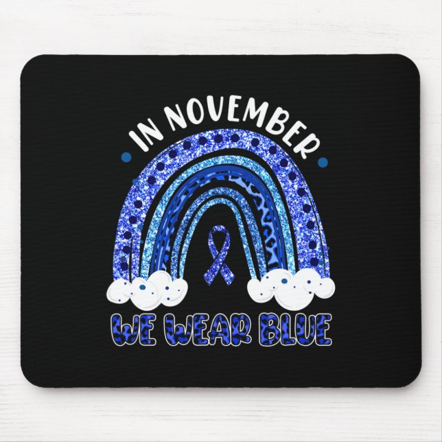 I november Bära vi Blue Leopard Rainbow Diabetes Musmatta (Framsidan)