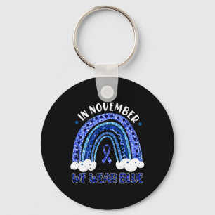 I november Bära vi Blue Leopard Rainbow Diabetes Nyckelring