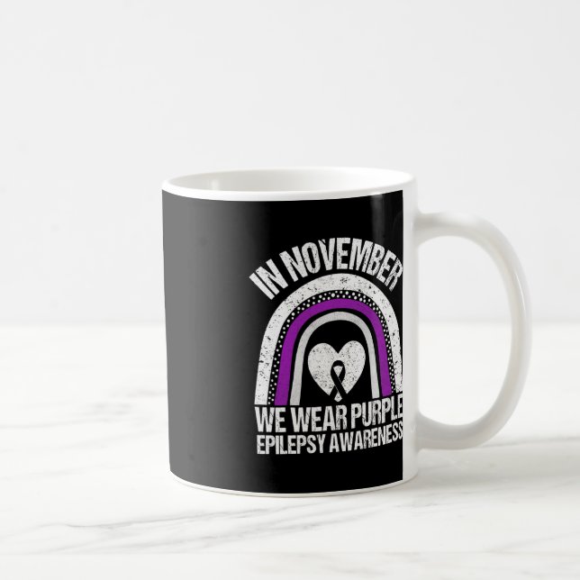 I november Bära vi Lila Epilepsy Awareness Rib Kaffemugg (Höger)