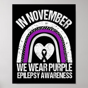 I november Bära vi Lila Epilepsy Awareness Rib Poster