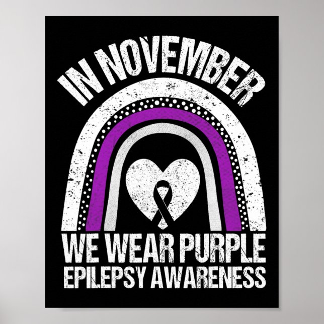 I november Bära vi Lila Epilepsy Awareness Rib Poster (Framsidan)