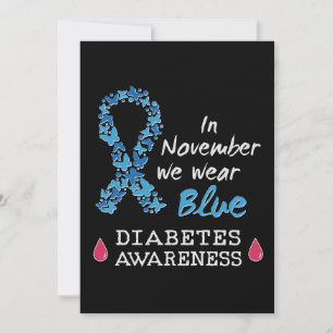 I november bäror vi blått, diabetesmedvetande inbjudningar