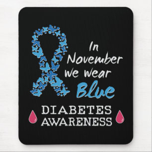 I november bäror vi blått, diabetesmedvetande musmatta