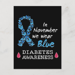 I november bäror vi blått, diabetesmedvetande vykort