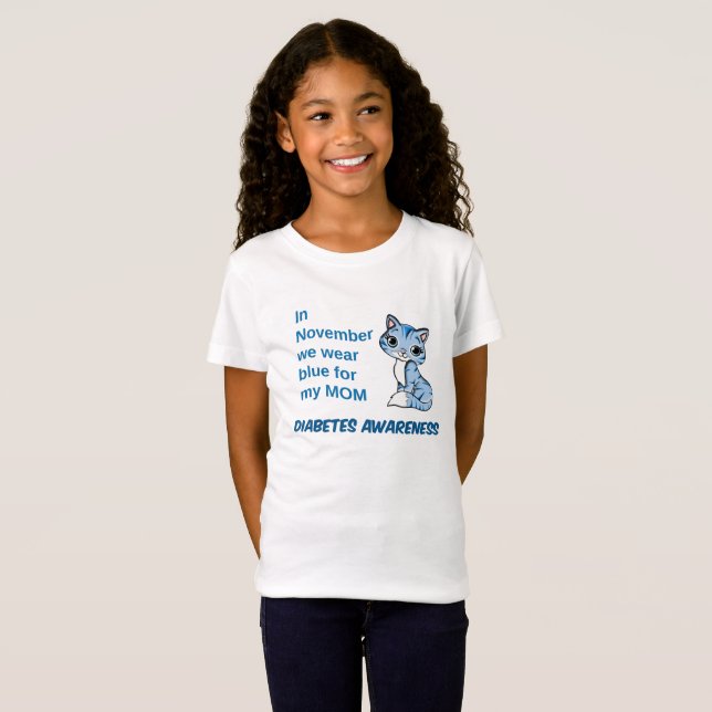 I november bäror vi blått för diabetesmedvetande t shirt (Hel framsida)