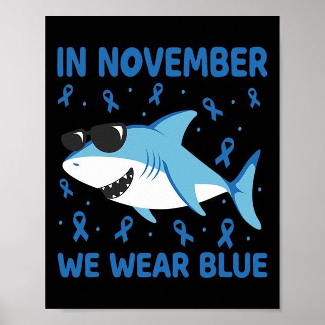 I november Bäror vi Blue Diabetes Kid Boy till Poster (Framsidan)