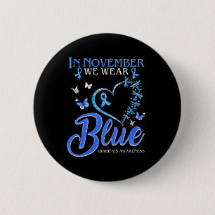 I november Bäror vi Blue Heart Butterfly Diabetes Knapp