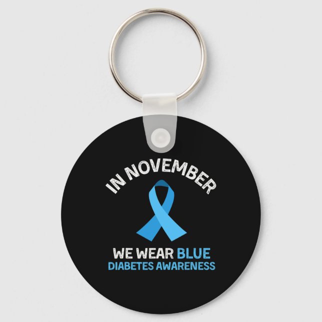 I november Bäror vi "Blue Support Diabetes Awarene Nyckelring (Framsida)