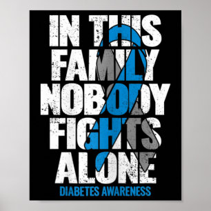 I november Bäror vi Blue T1d T2d Diabetes Poster