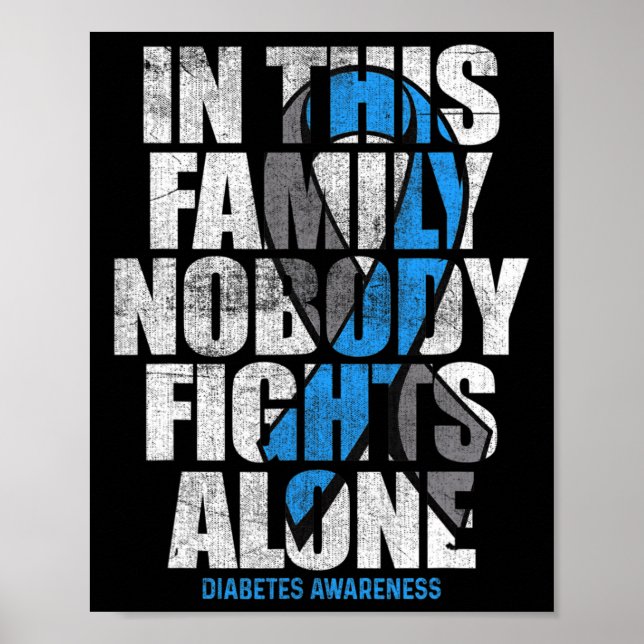 I november Bäror vi Blue T1d T2d Diabetes Poster (Framsidan)