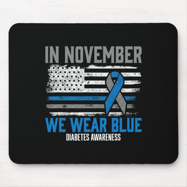 I november Bäror vi Blue T1D T2D Diabetesdiabetes Musmatta (Framsidan)