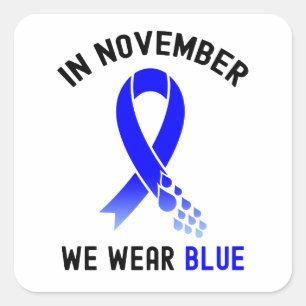 I november Bäror vi Blue, Världsdiabetesdagen Fyrkantigt Klistermärke