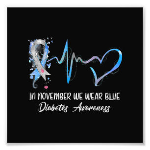 I november Bäror vi gåvor om blå diabetes Fototryck