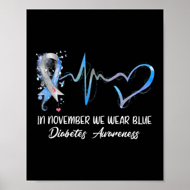 I november Bäror vi gåvor om blå diabetes Poster (Framsidan)