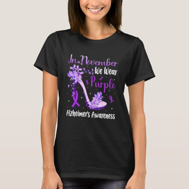 I november Bäror vi Lila Alzheimers medvetenhet F T Shirt (Framsida)