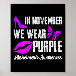 I november Bäror vi Lila Alzheimers medvetenhet Poster