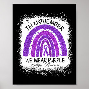 I november Bäror vi Lila Epilepsimedvetenhet Poster