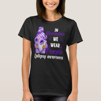 I november Bäror vi Lila Gnome Epilepsy Awarenes T Shirt