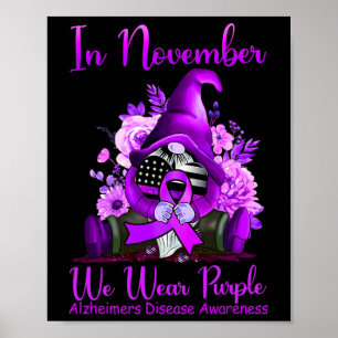 I november Bäror vi Lila Gnome Pumpkin Alzheimer Poster