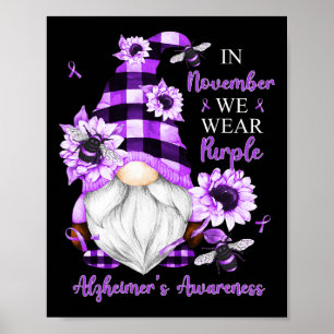 I november Bäror vi Lila Gnomes Alzheimer Awaren Poster