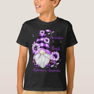 I november Bäror vi Lila Gnomes Alzheimer Awaren T Shirt