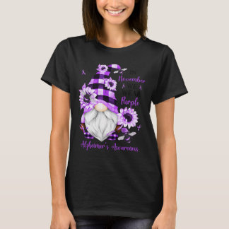 I november Bäror vi Lila Gnomes Alzheimer Awaren T Shirt