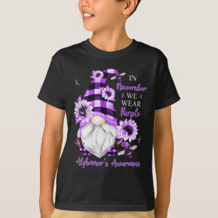 I november Bäror vi Lila Gnomes Alzheimer Awaren T Shirt