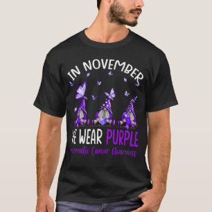 I november Bäror vi Lila pankreascancer i T Shirt