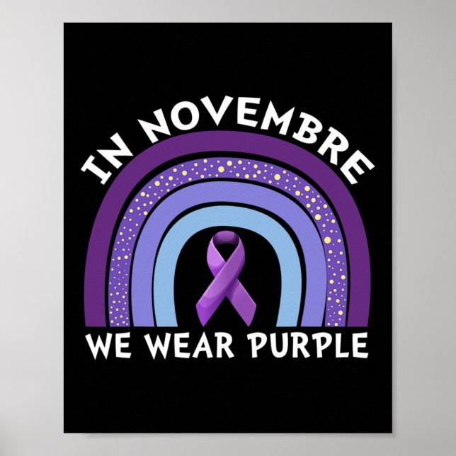 I november Bäror vi Lila  Pankreascancer Medveten Poster (Framsidan)