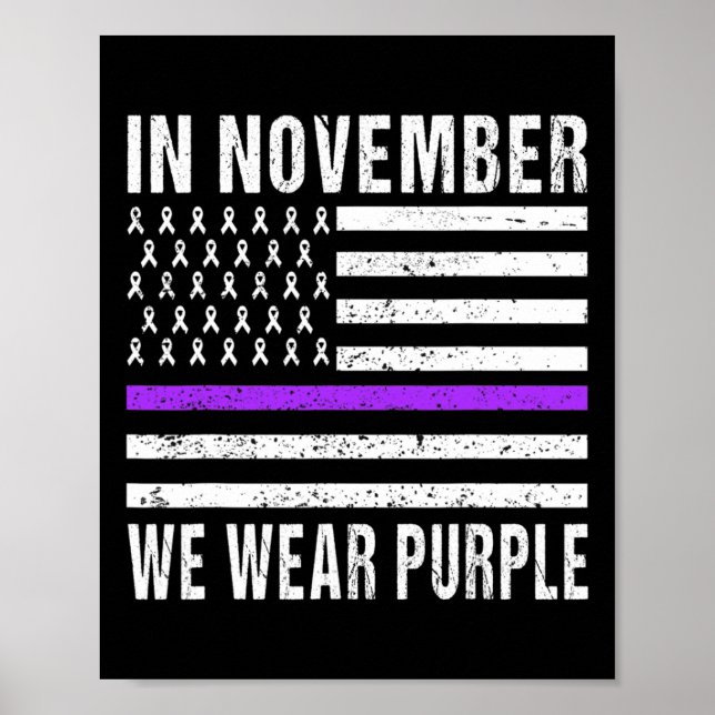 I november Bäror vi Lila  Pankreascancer Medveten Poster (Framsidan)