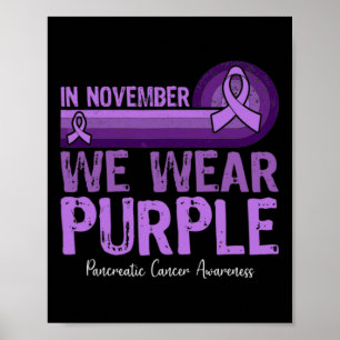 I november Bäror vi Lila Pankreascancer Medveten Poster
