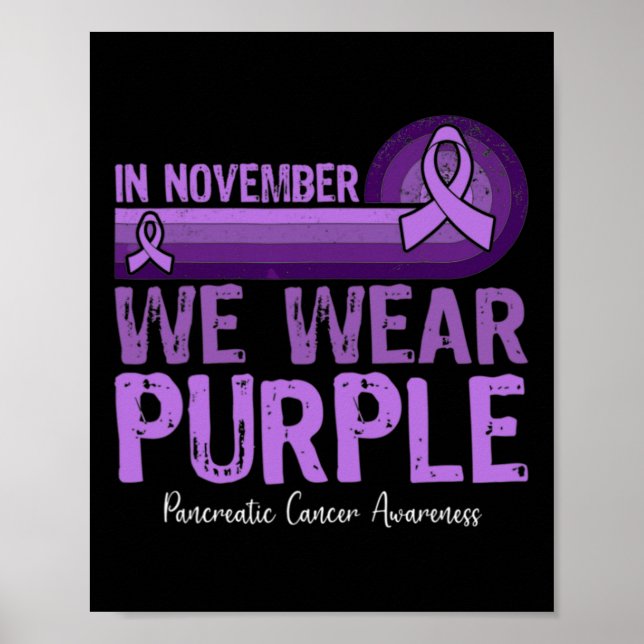 I november Bäror vi Lila  Pankreascancer Medveten Poster (Framsidan)