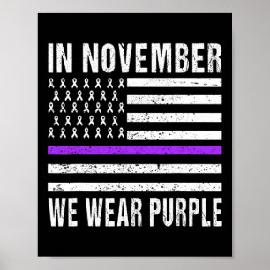 I november Bäror vi Lila Pankreascancer Medveten Poster