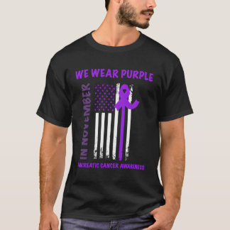 I november Bäror vi Lila  Pankreascancer Medveten T Shirt