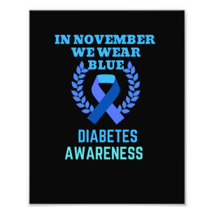 I november Bäror vi medvetenhet om blå diabetes Fototryck