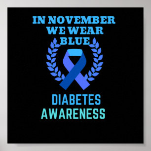 I november Bäror vi medvetenhet om blå diabetes Poster