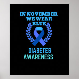 I november Bäror vi medvetenhet om blå diabetes Poster