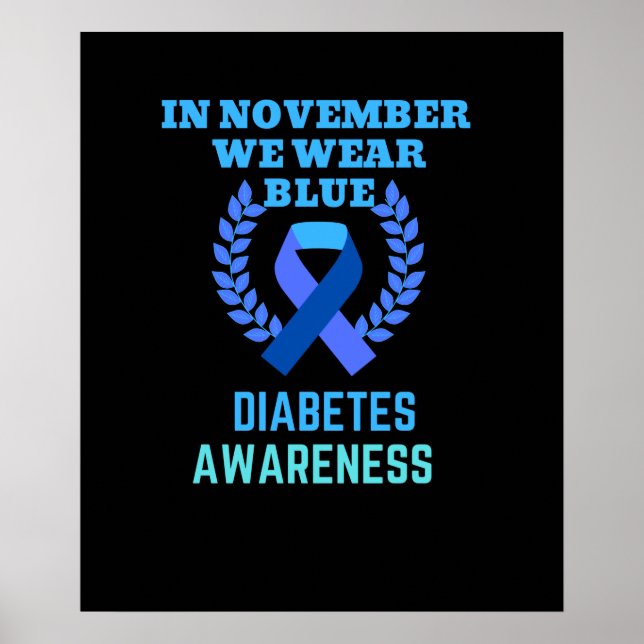 I november Bäror vi medvetenhet om blå diabetes Poster (Framsidan)