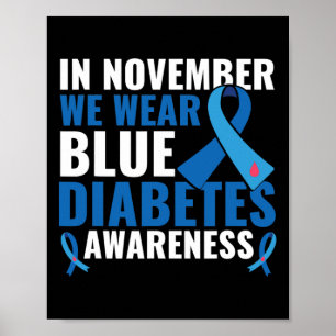I november Bäror vi medvetenhet om blå diabetes Poster