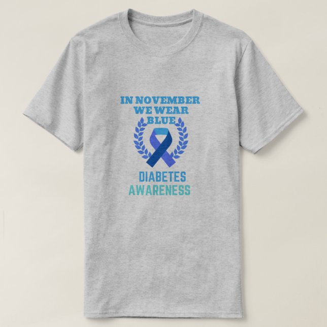 I november Bäror vi medvetenhet om blå diabetes T Shirt (Design framsida)