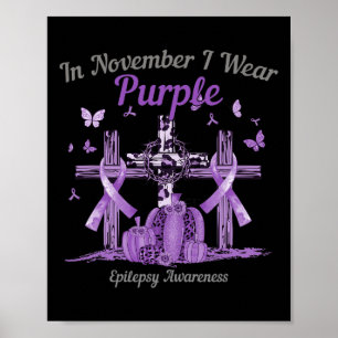 I november I Bära Lila Kor Pumpkin Epilepsy A Poster