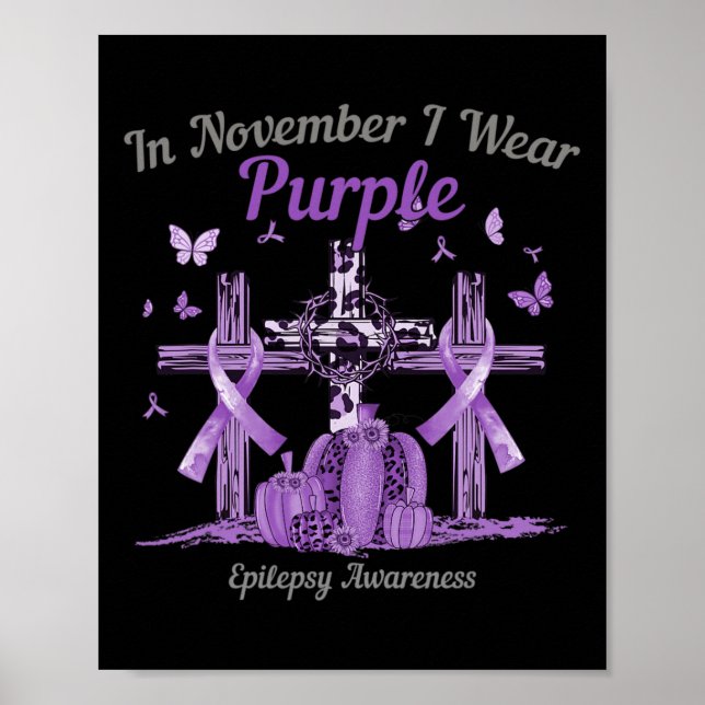 I november I Bära Lila Kor Pumpkin Epilepsy A Poster (Framsidan)