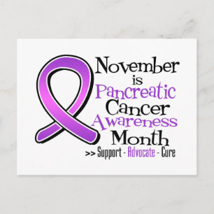I november månad är Pankreascancermedvetande månad Vykort