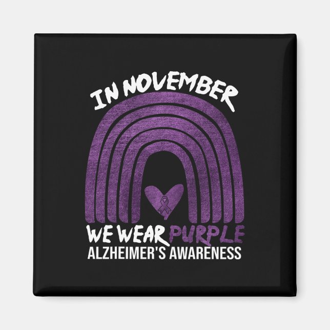 i november uppmärksammar vi bära lila alzheimer magnet (Framsidan)