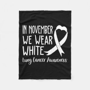 I november uppmärksammar vi vitlung Cancer Bära 1 Fleecefilt