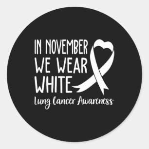 I november uppmärksammar vi vitlung Cancer Bära 1 Runt Klistermärke