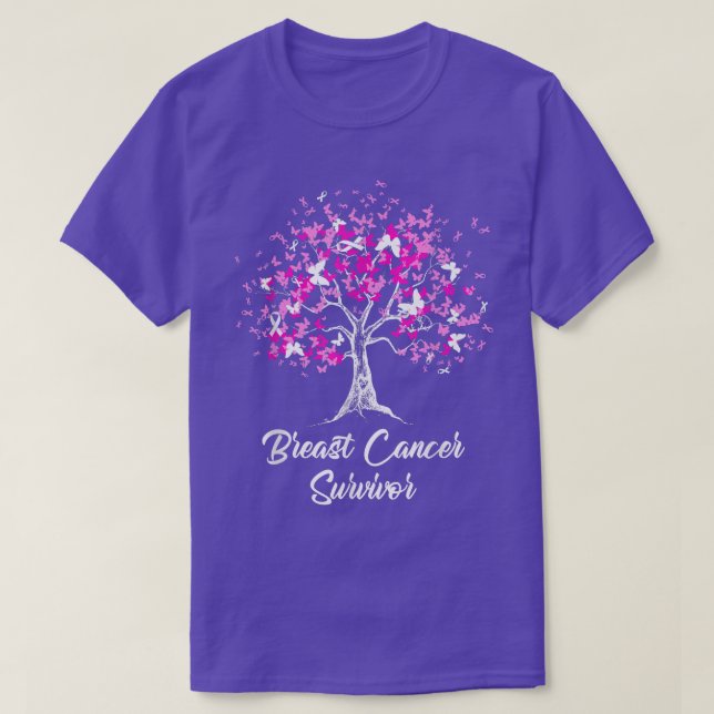 I oktober 2010 Bära Rosa Butterflies Träd Breast C T Shirt (Design framsida)